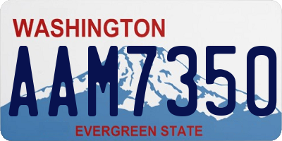 WA license plate AAM7350
