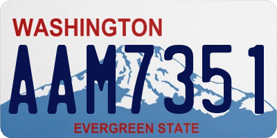WA license plate AAM7351