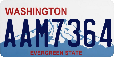 WA license plate AAM7364