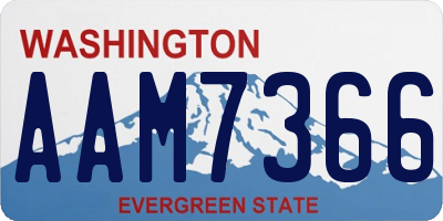 WA license plate AAM7366