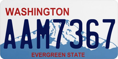 WA license plate AAM7367