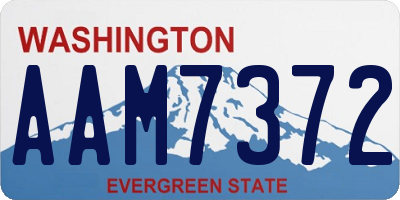 WA license plate AAM7372