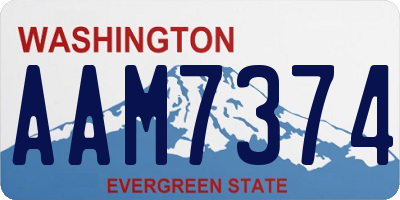 WA license plate AAM7374