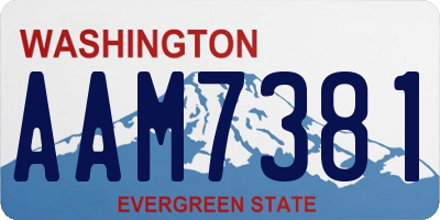 WA license plate AAM7381