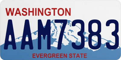 WA license plate AAM7383