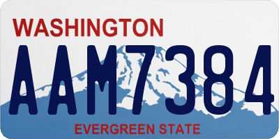 WA license plate AAM7384