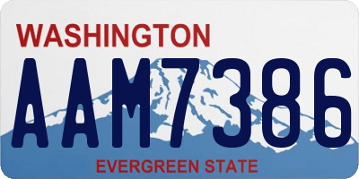 WA license plate AAM7386