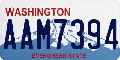 WA license plate AAM7394