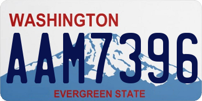 WA license plate AAM7396