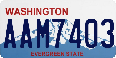 WA license plate AAM7403