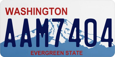 WA license plate AAM7404
