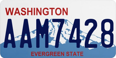 WA license plate AAM7428