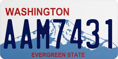 WA license plate AAM7431