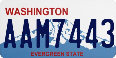 WA license plate AAM7443