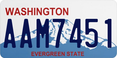 WA license plate AAM7451