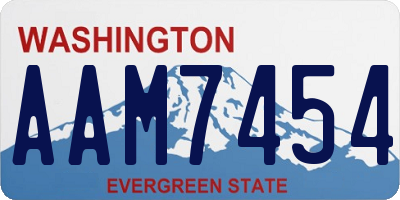 WA license plate AAM7454
