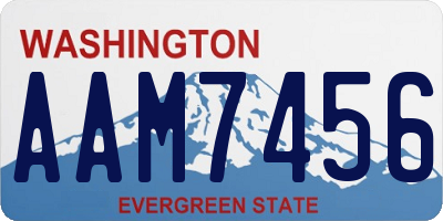 WA license plate AAM7456