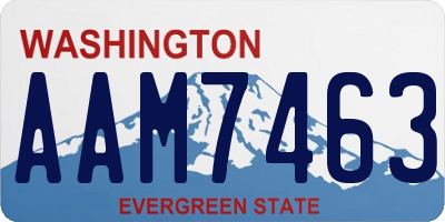 WA license plate AAM7463