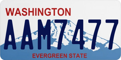 WA license plate AAM7477