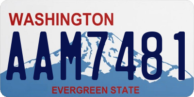 WA license plate AAM7481