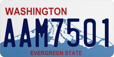 WA license plate AAM7501