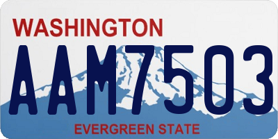 WA license plate AAM7503