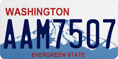 WA license plate AAM7507