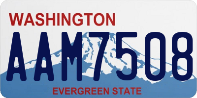 WA license plate AAM7508