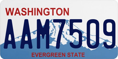 WA license plate AAM7509