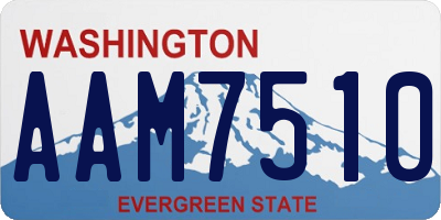 WA license plate AAM7510