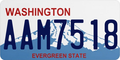 WA license plate AAM7518