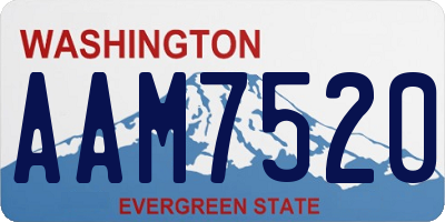WA license plate AAM7520