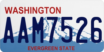 WA license plate AAM7526