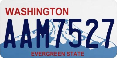 WA license plate AAM7527