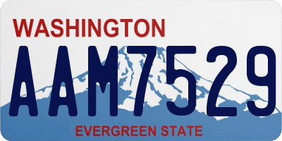 WA license plate AAM7529