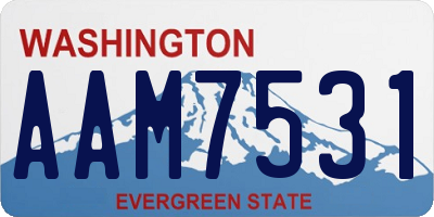 WA license plate AAM7531