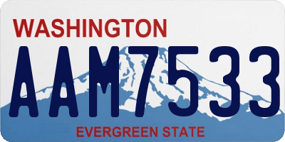 WA license plate AAM7533