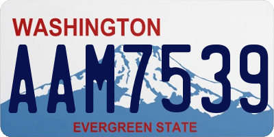 WA license plate AAM7539
