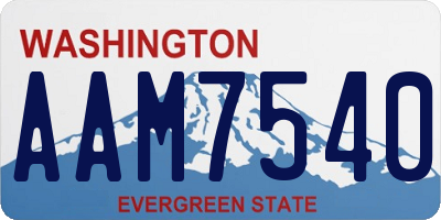 WA license plate AAM7540