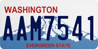 WA license plate AAM7541