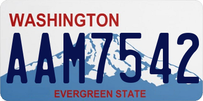 WA license plate AAM7542