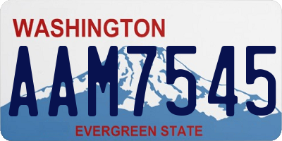 WA license plate AAM7545