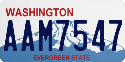 WA license plate AAM7547