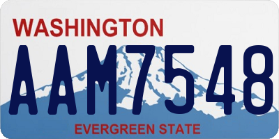 WA license plate AAM7548