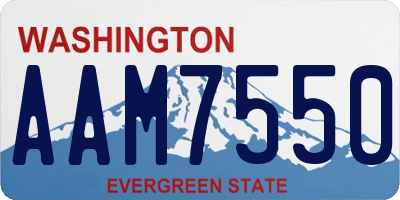 WA license plate AAM7550