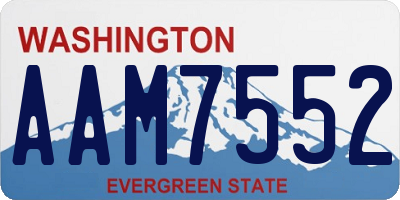 WA license plate AAM7552