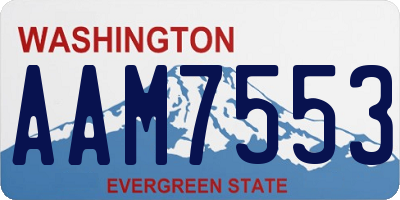WA license plate AAM7553
