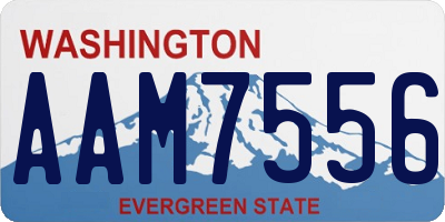 WA license plate AAM7556