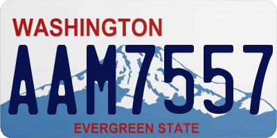 WA license plate AAM7557