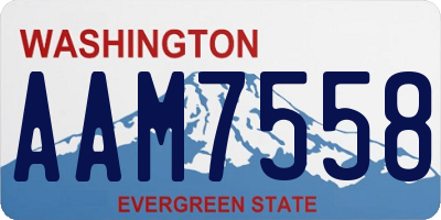 WA license plate AAM7558